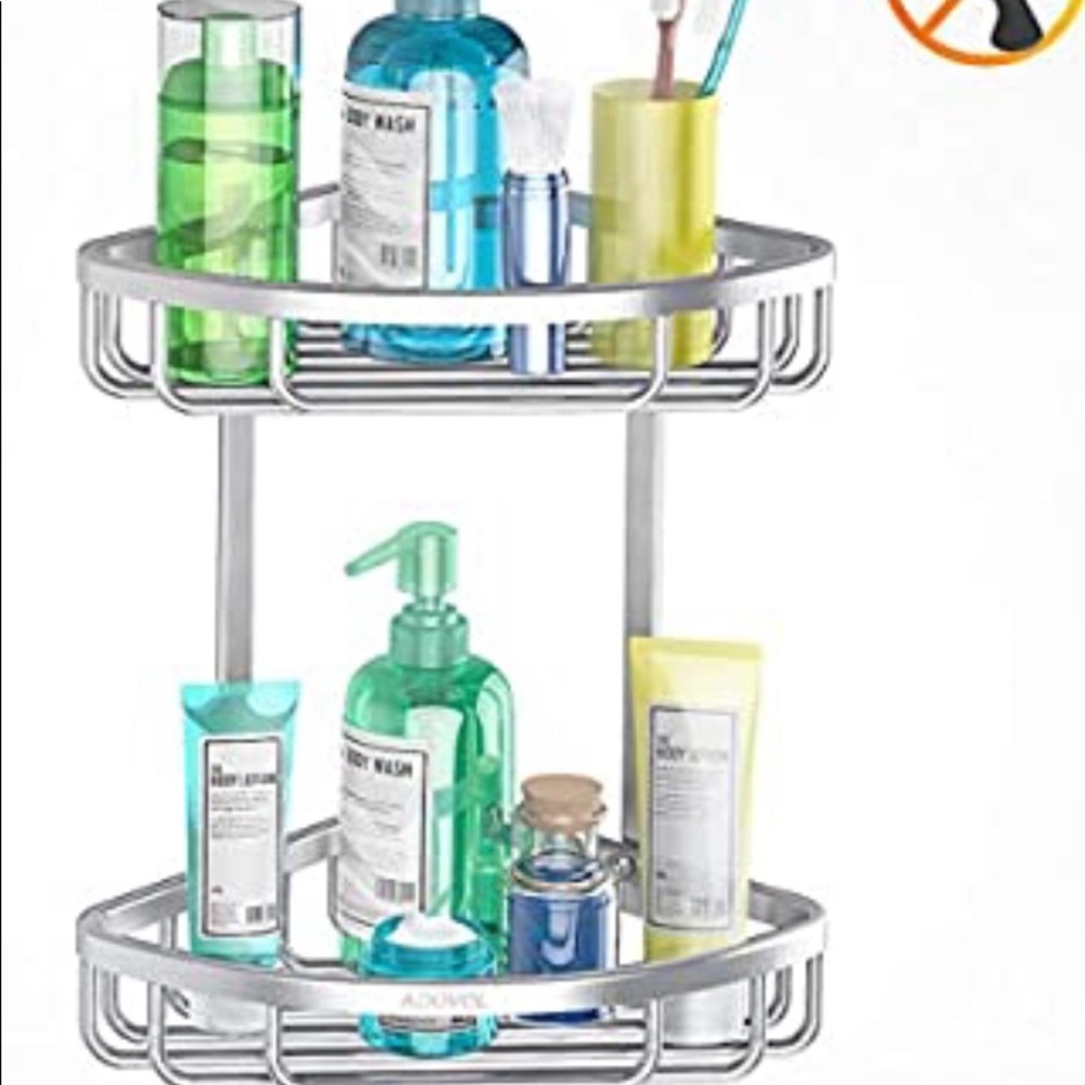 Bathroom Shelf Shower Caddy,Aluminum ,No Drill